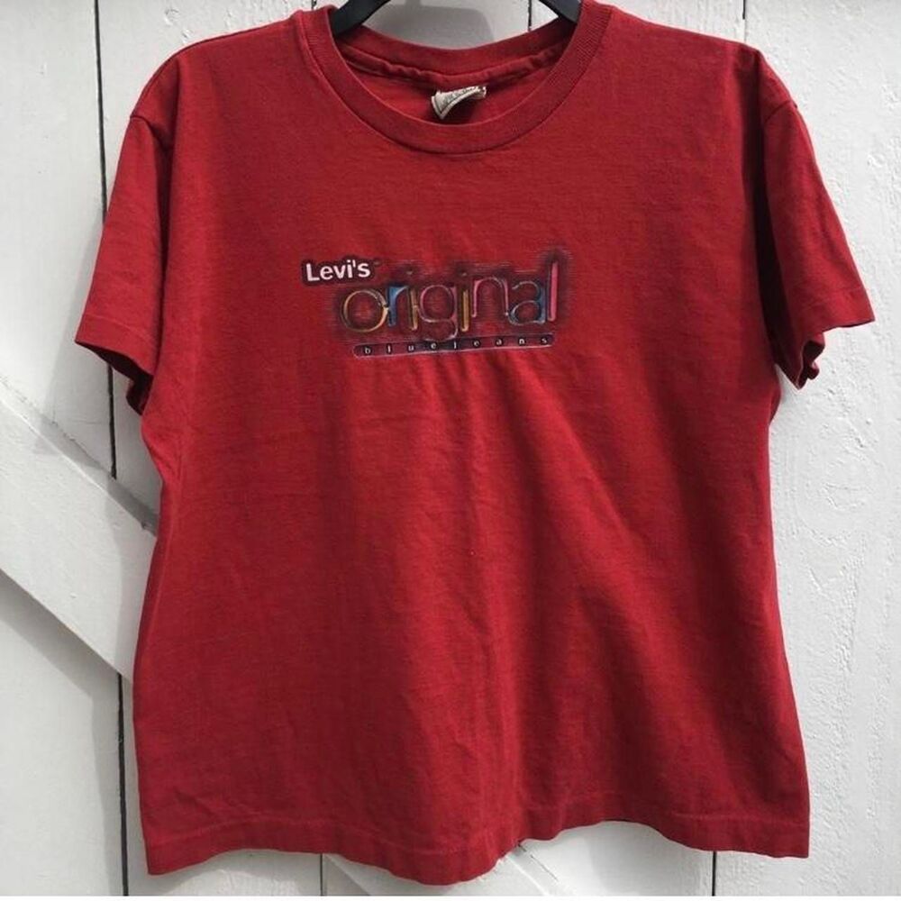 Vintage Levis Original Blue Jeans Graphic T-Shirt Size M